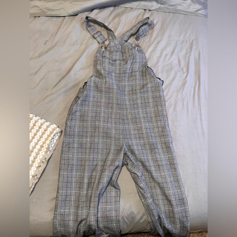 Plaid overalls